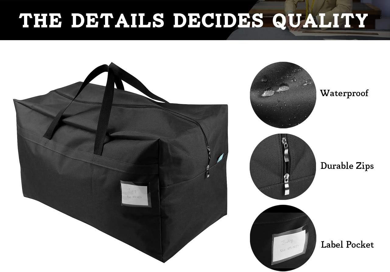 3-Side Zip Open Storage Bag for Christmas Trees & Party Ornaments - 27.5x16.5x13.8, Black Dots