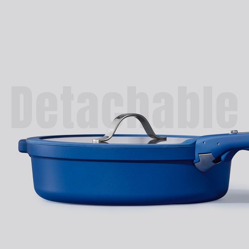 CAROTE 4pcs Non Stick Frying Skillet with Lid, 12inch Nonstick Large Deep Frying Pan, 5.5Qt Saute Induction Pan, Cooking Set with Detachable/Removable Handle,Oven/Dishwasher Safe