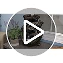 14-Inch Tabletop Water Fountain with LED Lights and Stacked Rocks - Indoor Decor