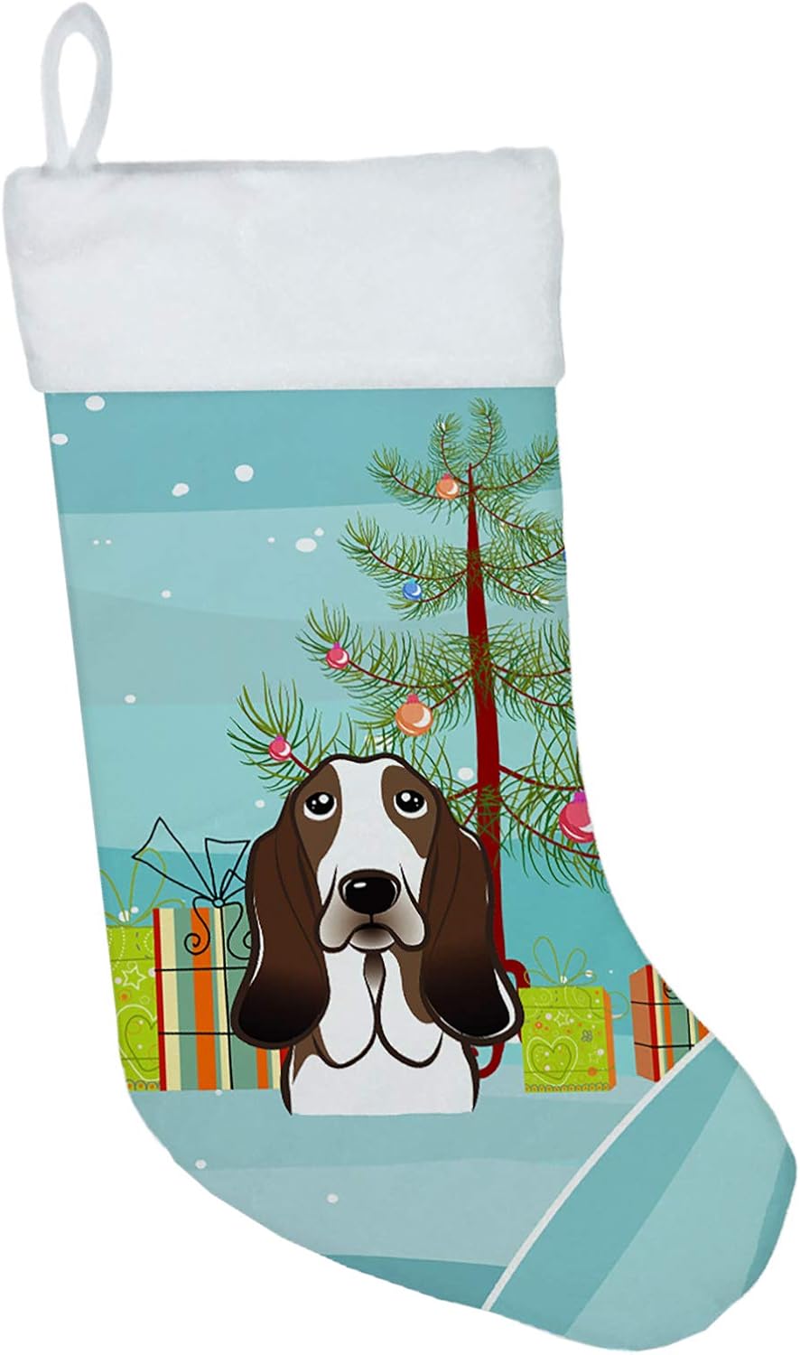 Shih Tzu Christmas Stocking - Chocolate Brown Dog Holiday Decor for Fireplace
