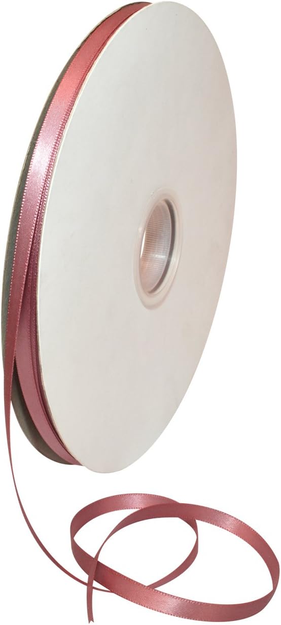 Rosy Mauve Double Face Satin Ribbon 3/8" x 100 YD - Perfect for Gift Wrapping, Crafts & Weddings