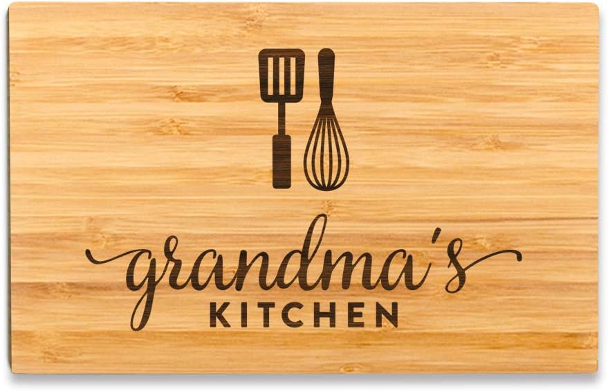 Personalized Bamboo Cutting Board - 9.5x6 Inch Engraved Gift for Grandma's Kitchen