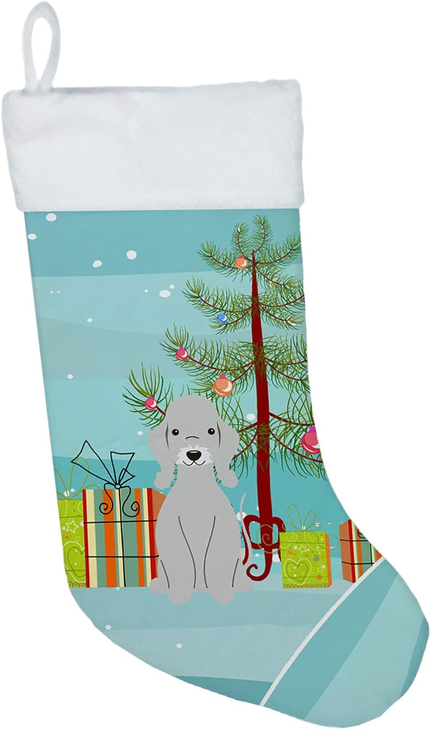 Merry Christmas Tree Dogue de Bordeaux Stocking - Festive Fireplace Decor for Holidays