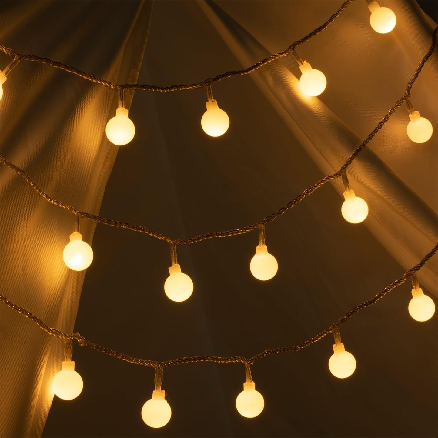 Ogrmar 100 LED Globe Ball String Lights - 49 Ft Fairy Lights with Remote & Timer for Indoor/Outdoor Decor | Warm White
