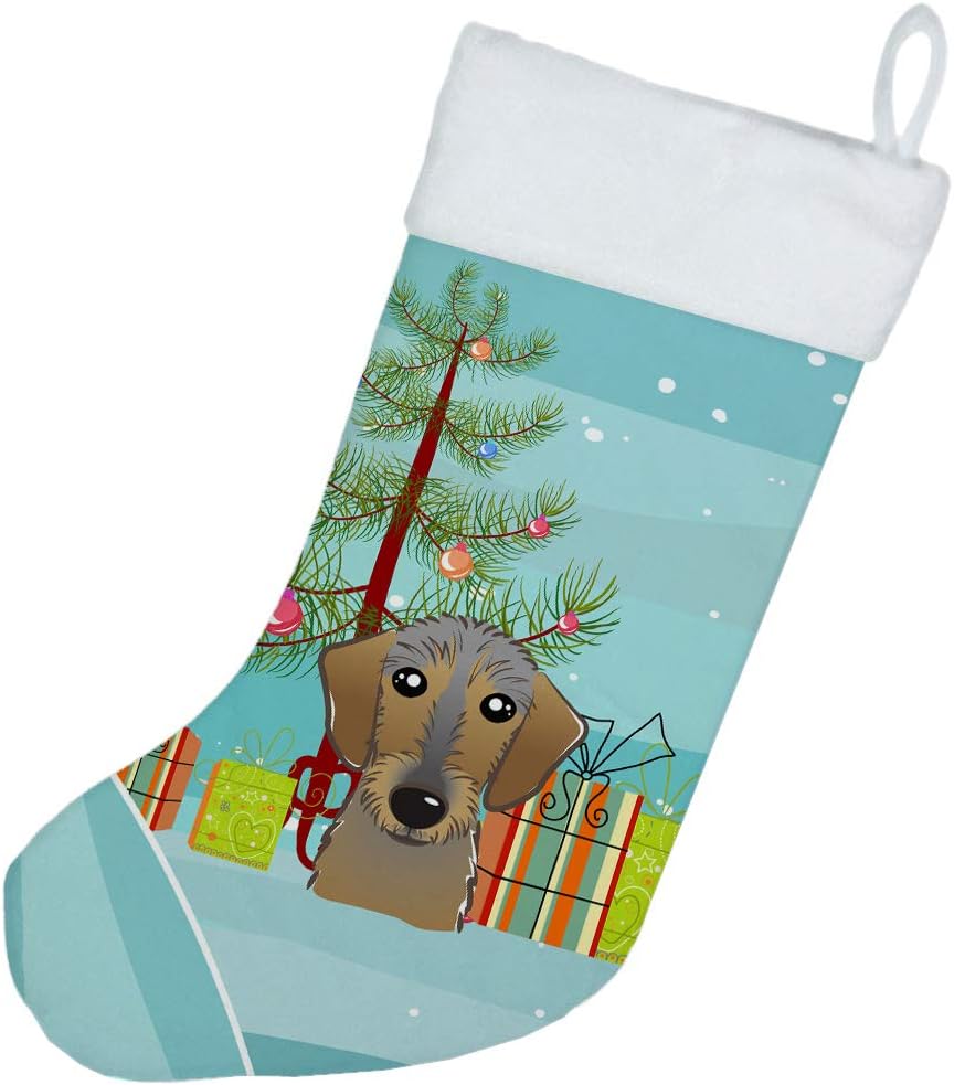 Shih Tzu Christmas Stocking - Chocolate Brown Dog Holiday Decor for Fireplace
