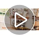 Rustic Brown Entryway Table with Curved Metal Frame - 41.3 Inch