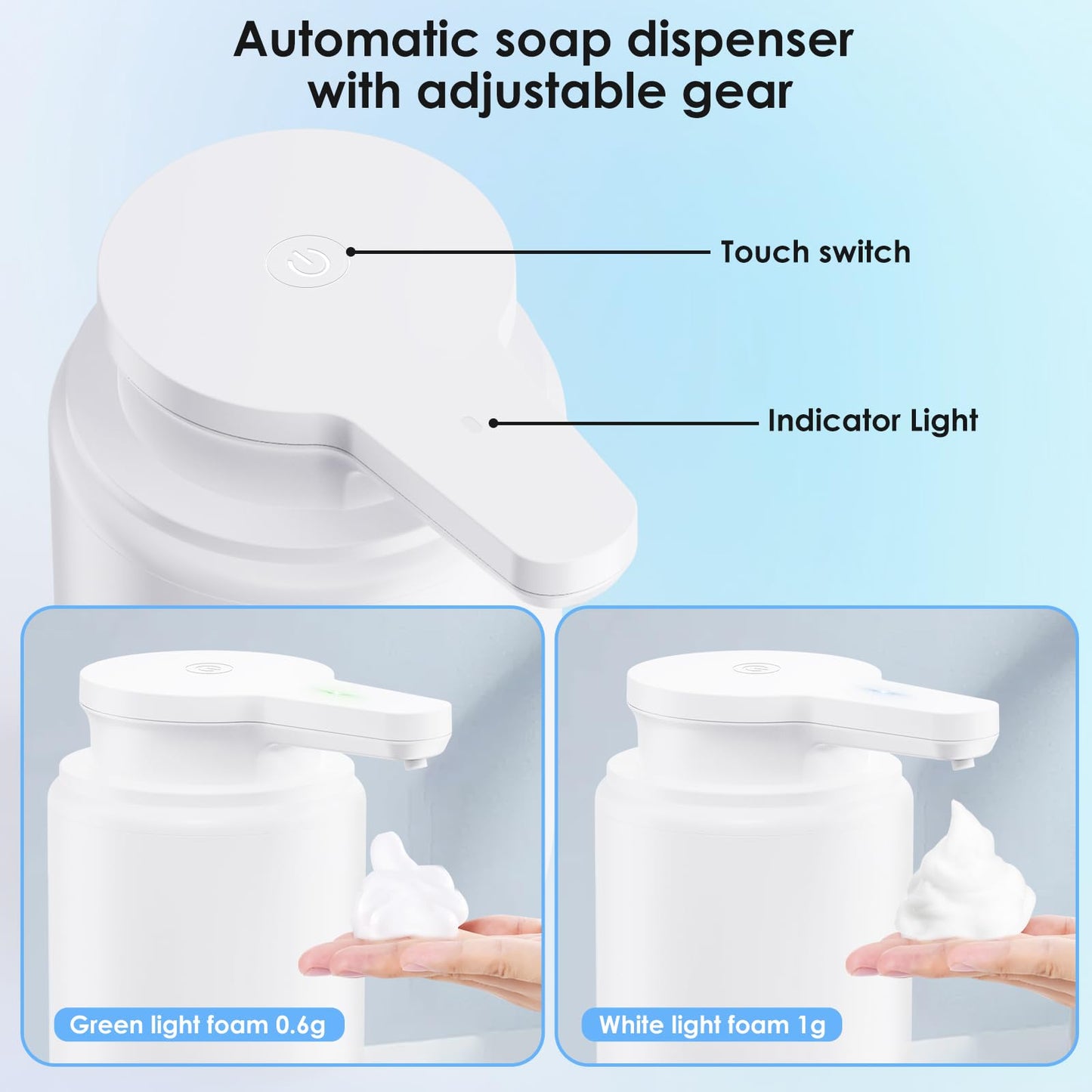 Automatic Soap Dispenser Touchless Foaming: Soap Dispenser Rechargeable for Bathroom