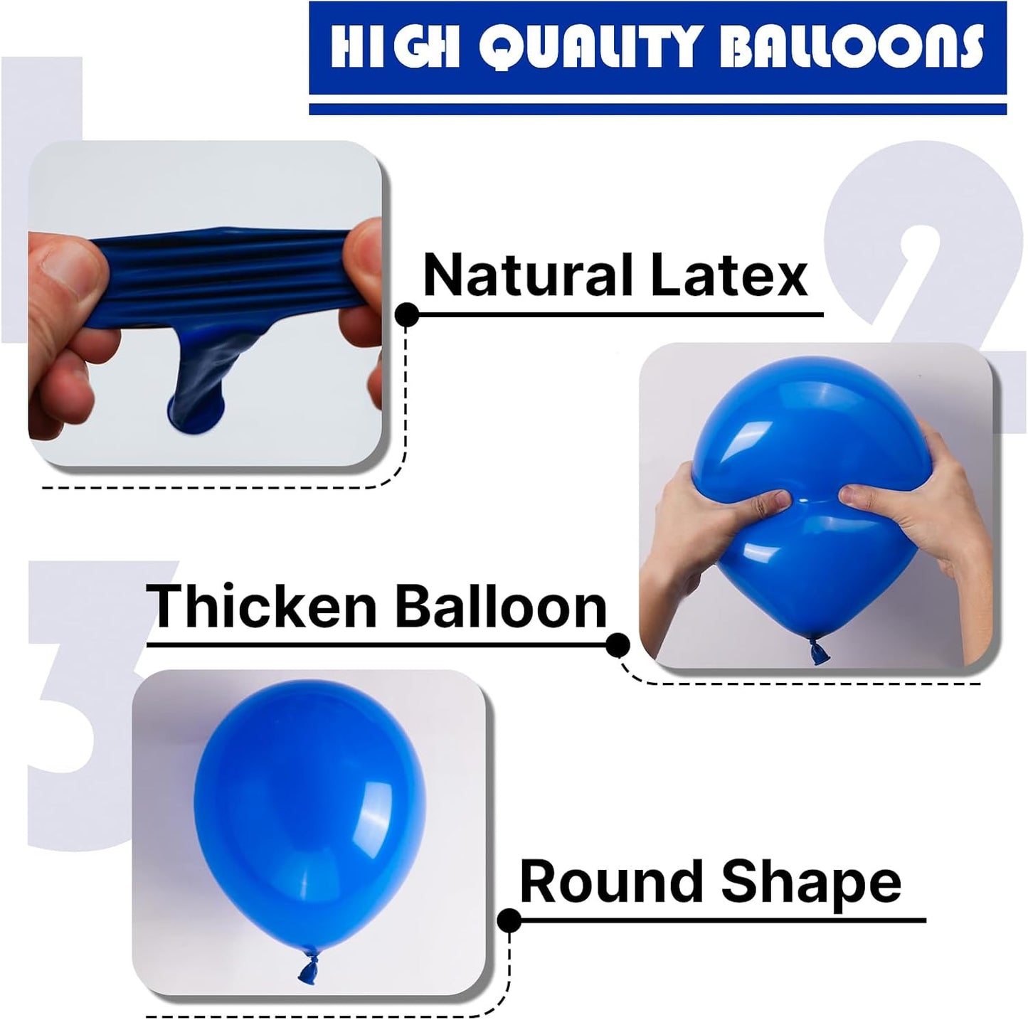 PartyWoo Royal Blue Balloons - 101 Pcs 12-Inch Dark Blue Latex for Weddings, Showers & Parties