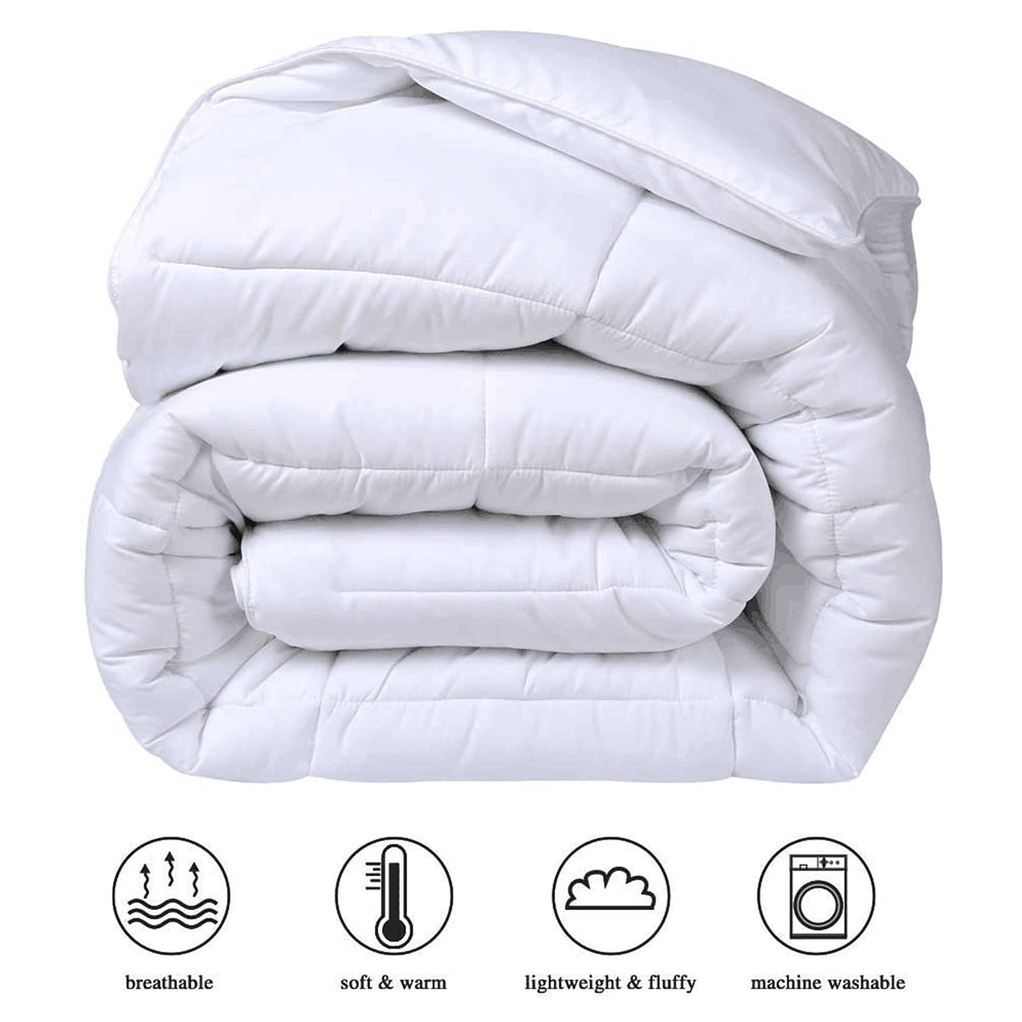 COHOME All Season Queen Cooling Comforter - Premium 2100 Series Down Alternative Comforter - Quilted Duvet Insert with Corner Tabs - Luxury Soft Hotel Comforter - Winter Warm - Reversible - White