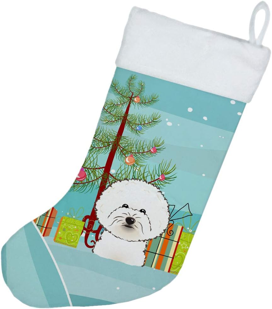 Shih Tzu Christmas Stocking - Chocolate Brown Dog Holiday Decor for Fireplace