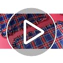 Irenare 2 Pack Christmas Plaid Ruffled Pillow Covers 18x18 Inch, Red & Navy Blue