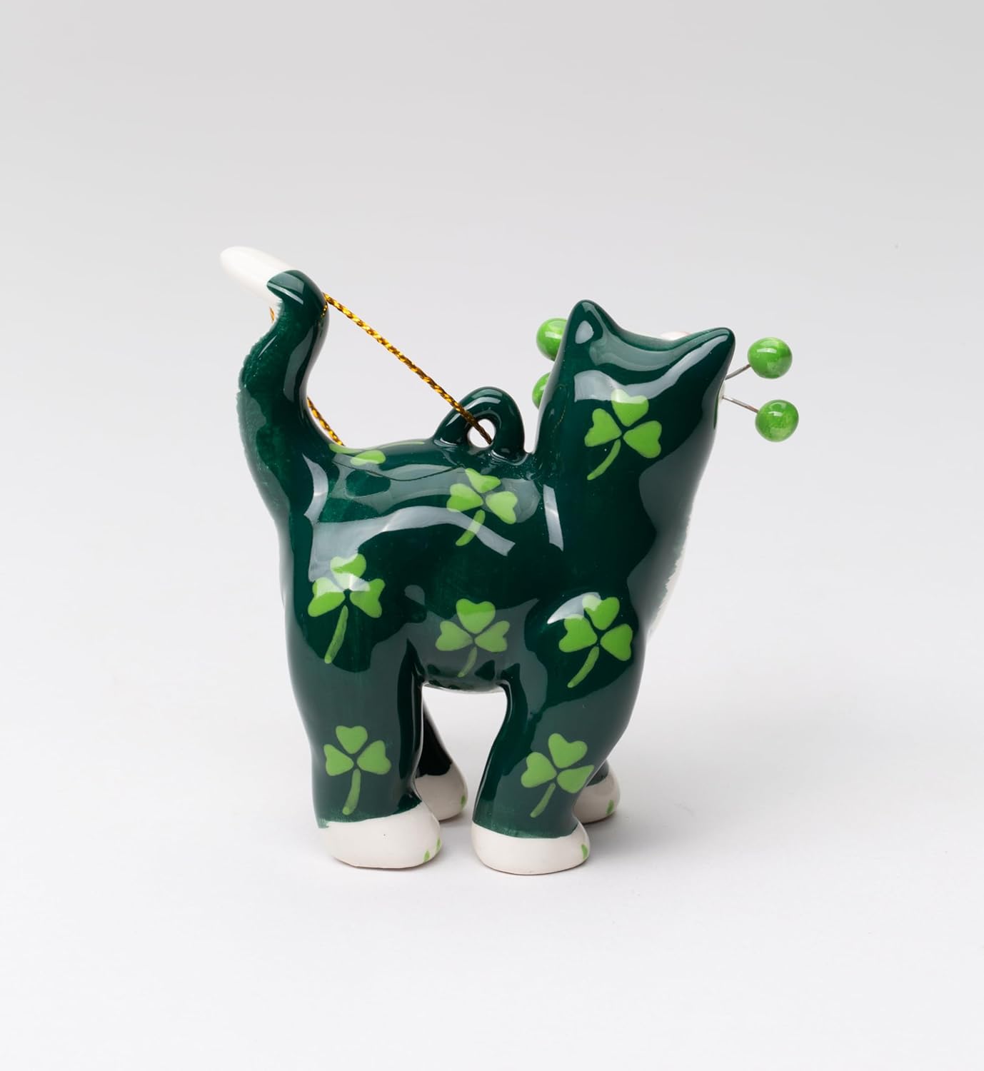Shamrock Cat Ornament - Unique Cosmos Gifts for Cat Lovers