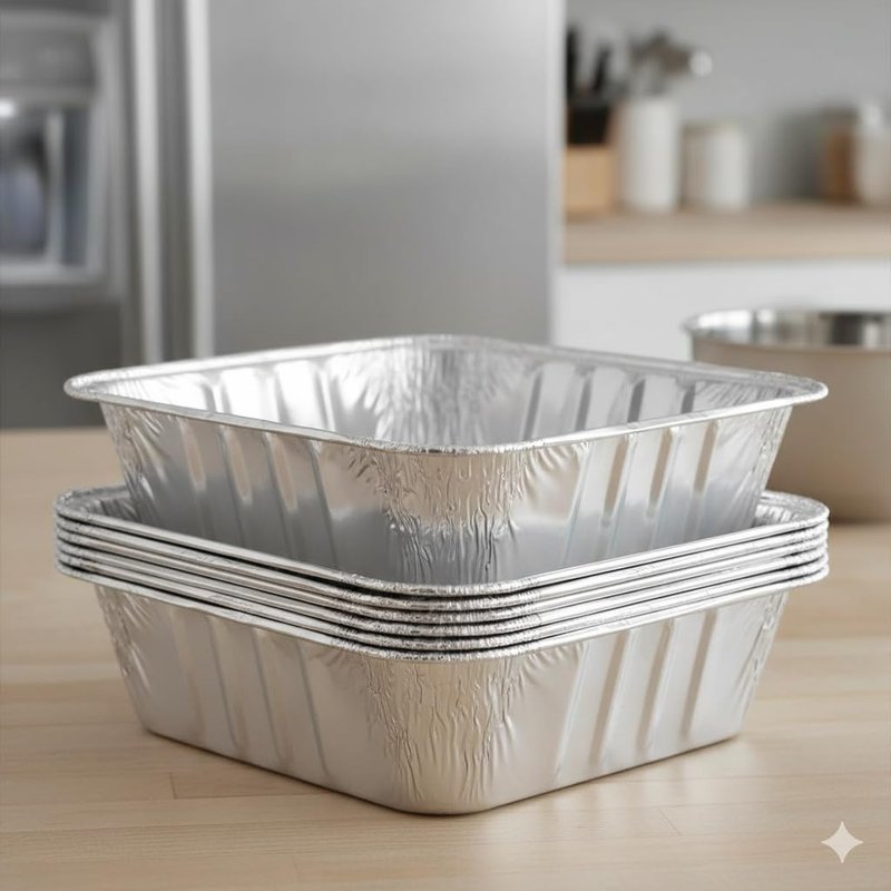 Pack of 30 Extra-Thick Disposable Aluminum Baking Pans | Standard Size 9” x 9” Recyclable Square Cooking Tins | Portable Food Containers | Superior Heat Conductivity | 2” High Walls to Prevent Spills