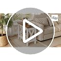 Narrow End Table with Charging Station - Farmhouse Side Table with Storage Shelves