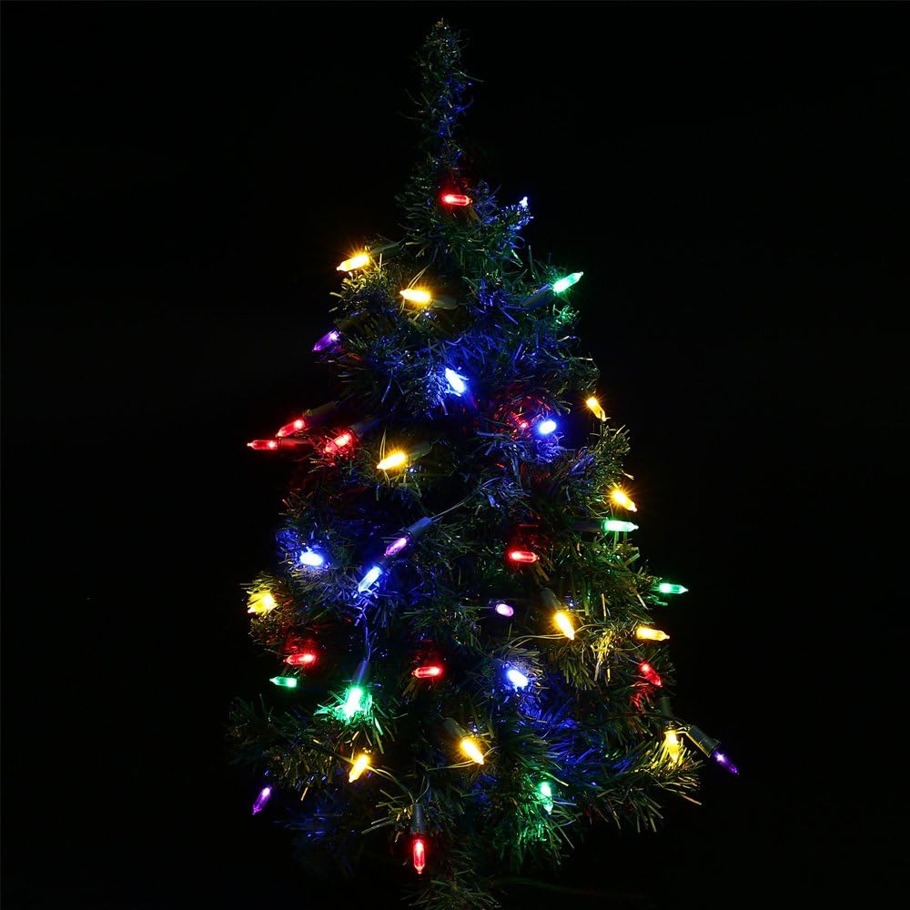 100 LED Battery-Powered Christmas String Lights - 36ft Fairy Lights with Timer for Garden & Home Decor - Warm White, 2-Pack
