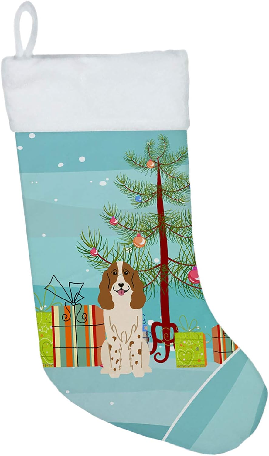 Merry Christmas Tree Dogue de Bordeaux Stocking - Festive Fireplace Decor for Holidays