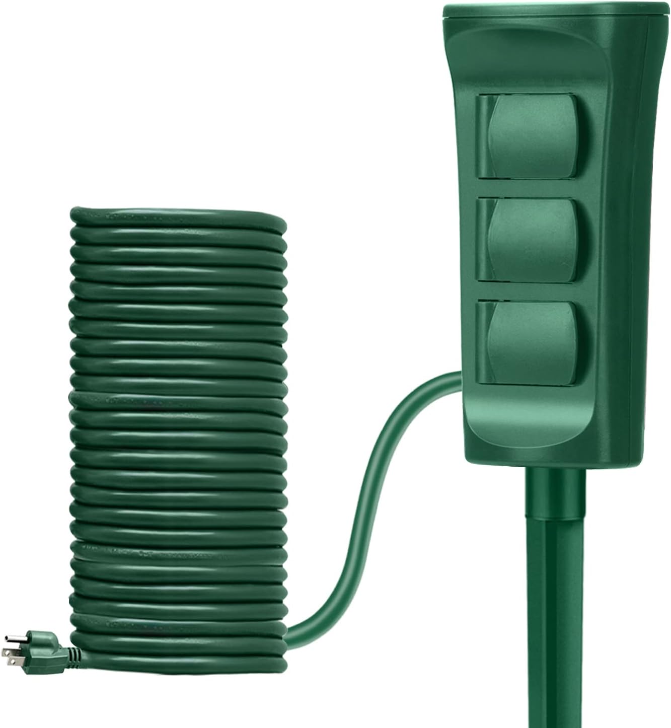 Outdoor Power Strip with Covers - 6-Outlet Yard Stake, 9ft Cord & Overload Protection