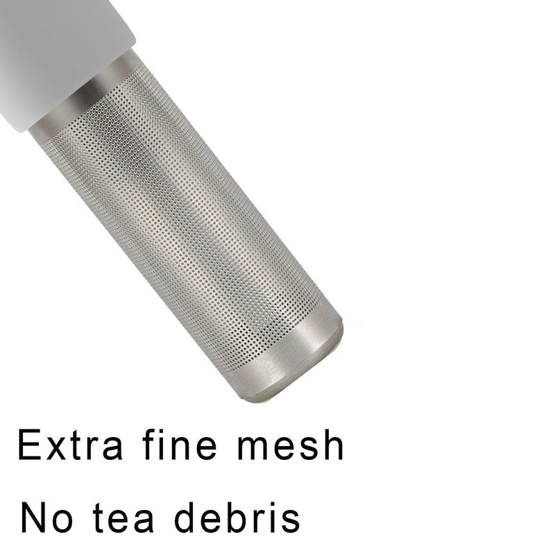 Leden Tea Infuser for Loose Leaf Tea Cute Tea Strainer Ball Stainless Steel Extra Fine Mesh Tea Steeper Filter for Cup Mug Silicone Handle Grey