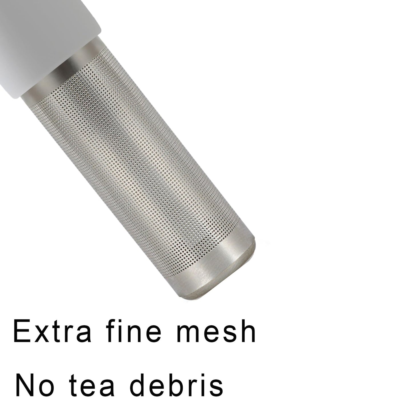 Leden Tea Infuser for Loose Leaf Tea Cute Tea Strainer Ball Stainless Steel Extra Fine Mesh Tea Steeper Filter for Cup Mug Silicone Handle Grey