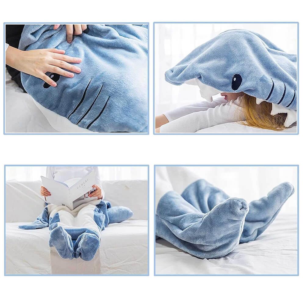 Shark Blanket Hoodie Adult, Wearable Shark Blanket, Shark Sleeping Bag, Soft Cozy Warm Flannel Hoodie, Shark Blanket Onesie