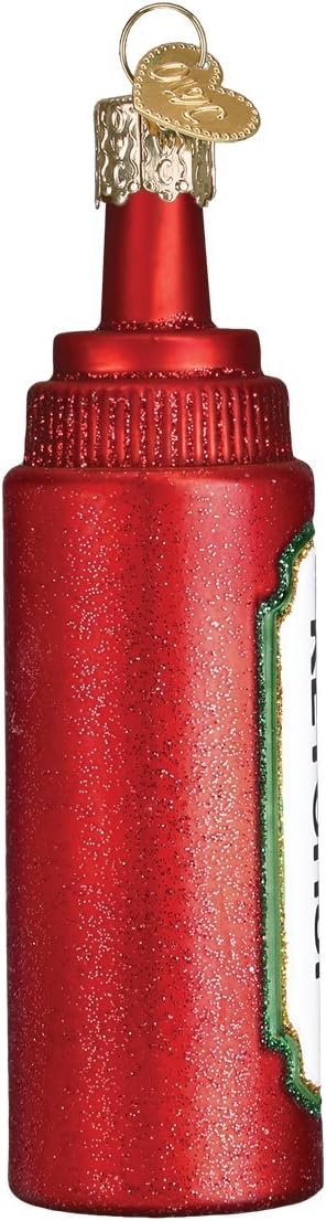 BBQ Sauce Glass Blown Ornament - Old World Christmas Food Decor 32292