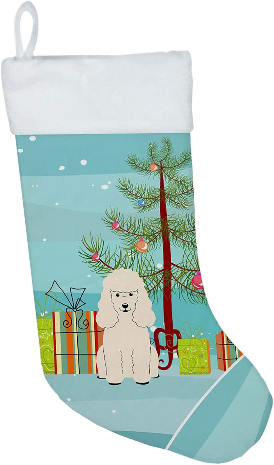 Merry Christmas Tree Dogue de Bordeaux Stocking - Festive Fireplace Decor for Holidays