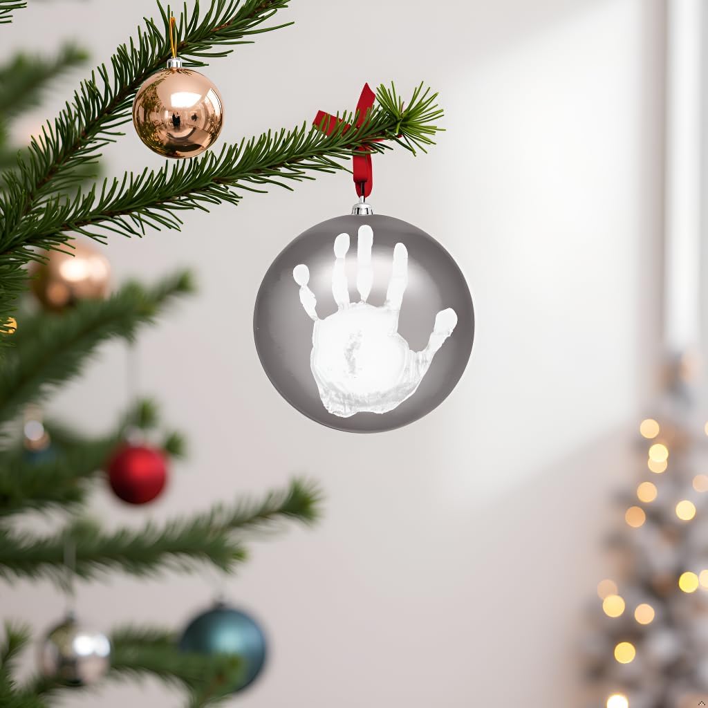 Christmas Baby Handprint Ornament Kit - DIY Keepsake Bauble with Paint for Newborns