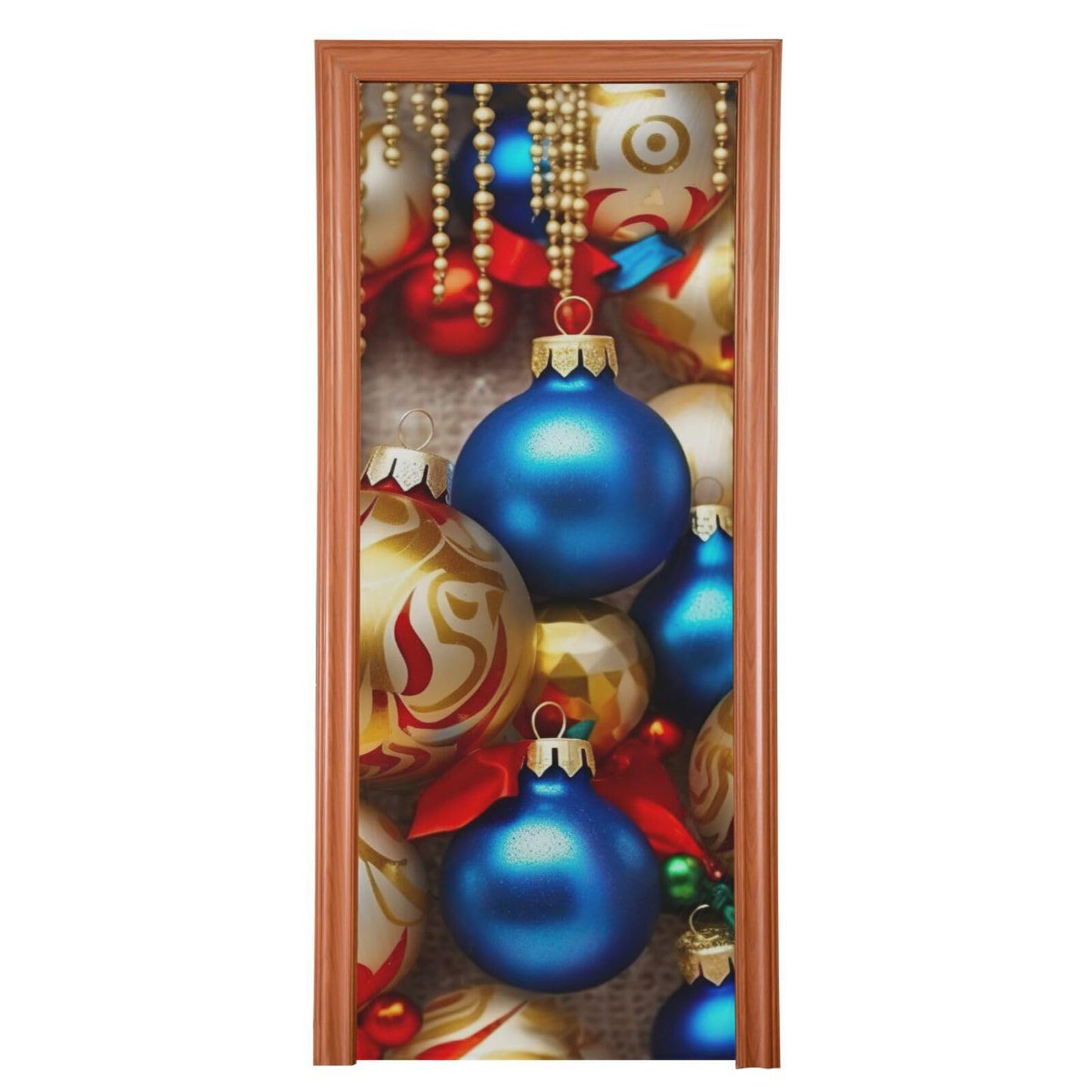 Wajiw Christmas Ball Door Cover Washable High Elastic Fabric Front Door Cover for Festive Party Home Decor,32x79Inch
