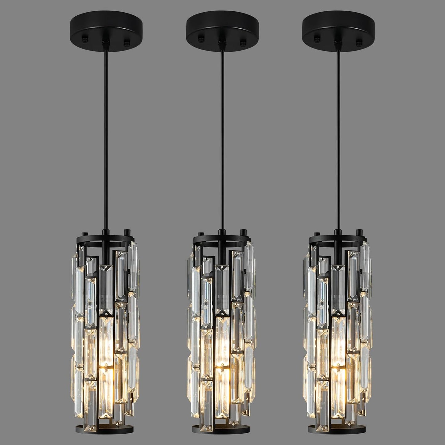 Pendant Lights Modern Pendant Lights Kitchen Island Gold Pendant Light Fixture Mini Crystal Chandelier Lighting for Kitchen Island Dinning Room Bedroom Sink (Gold 3-Light)