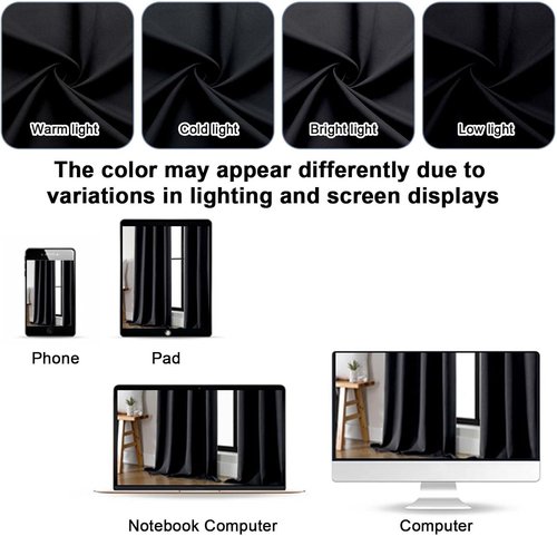 Gwine Blackout Curtains - Thermal Insulated Light Blocking Drapes for Bedroom | 63 Inch Length, 2 Panels