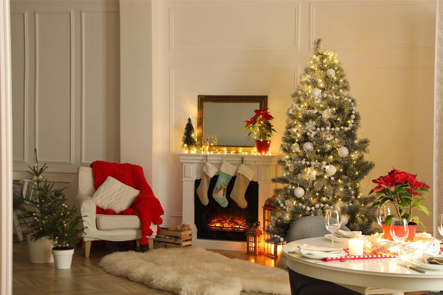 Merry Christmas Tree Dogue de Bordeaux Stocking - Festive Fireplace Decor for Holidays