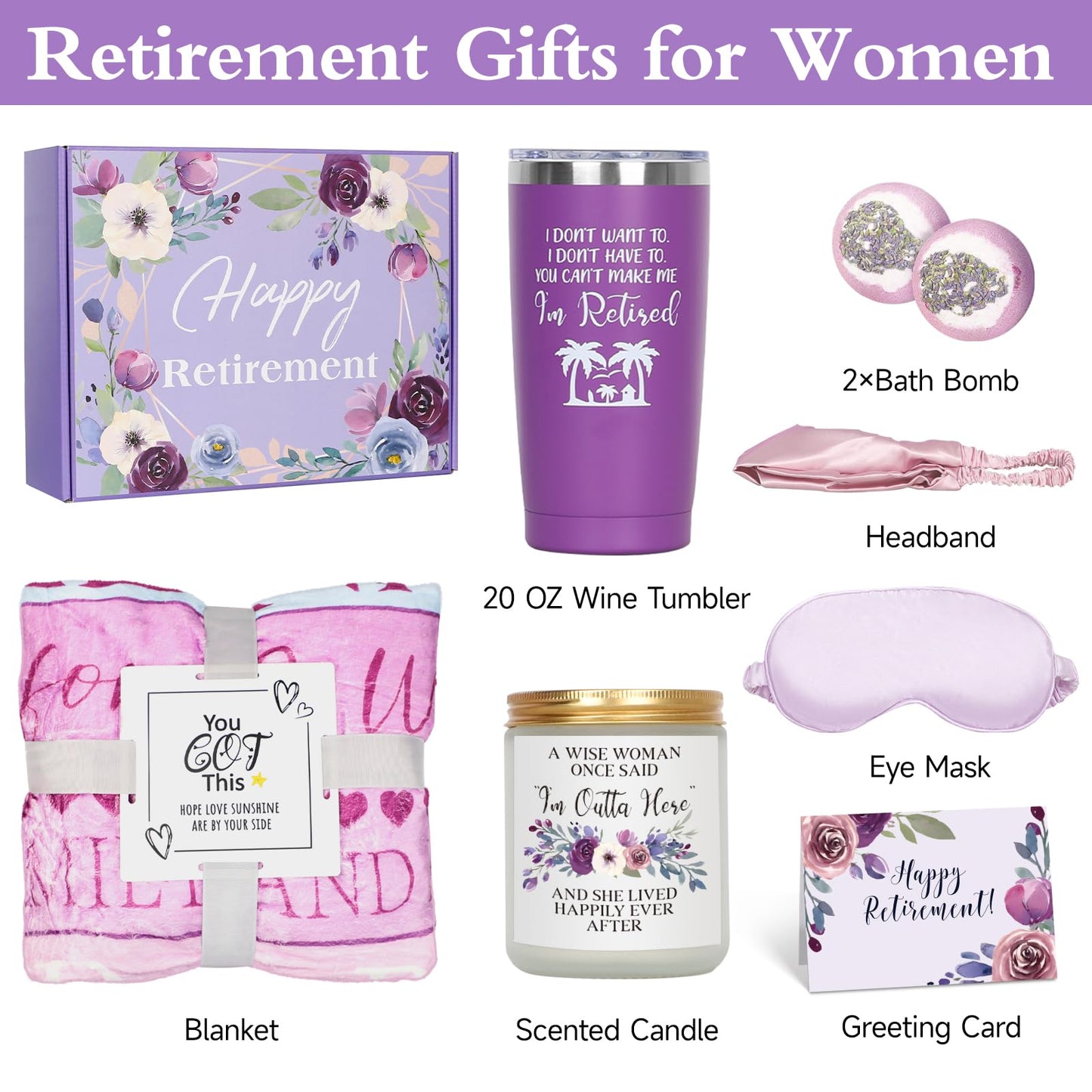 Retirement Gift for Woman with Blanket,Best Retirement Gifts Ideas for Retired Friends,Boss,Teachers,Nurses,Mom,Grandma,Going Away Gift,Goodbye Gifts for Coworker,Funny Retirement Gifts for Women,Men