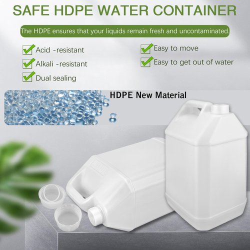 2.5 Gallon Water Jug, F-Style Plastic Jug, Water Storage Containers, Hdpe Containers with Leakproof Cap (4 Pack)
