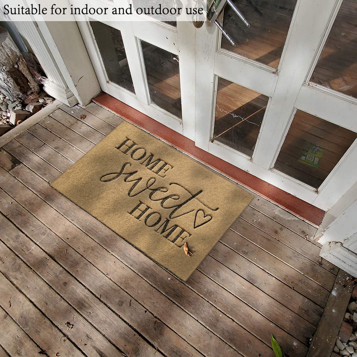 AAZZKANG Brown Welcome Mats for Front Door Large Home Sweet Home Doormat 36"x24" Outdoor Indoor Non Slip Mat with Rubber Backing Easy to Clean Entry Door Mat