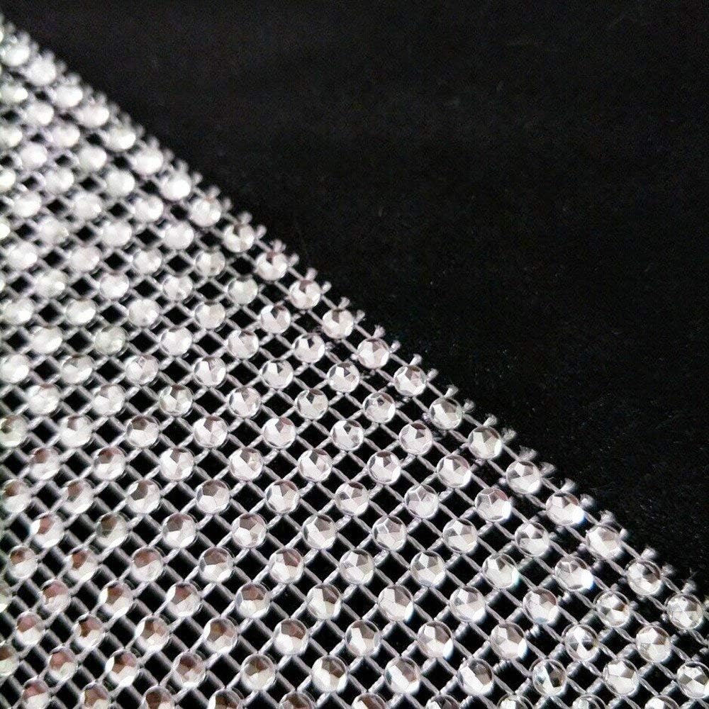 Black 13x72 Inch Table Runner with Diamante Strip & Tassels - Elegant Home Decor