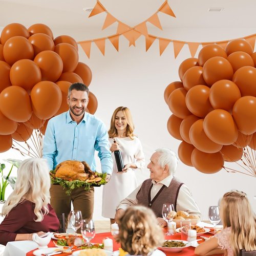 Burnt Orange Balloons - 12-Inch Latex Balloons | 50-Pack for Fall-Themed Parties & Celebrations