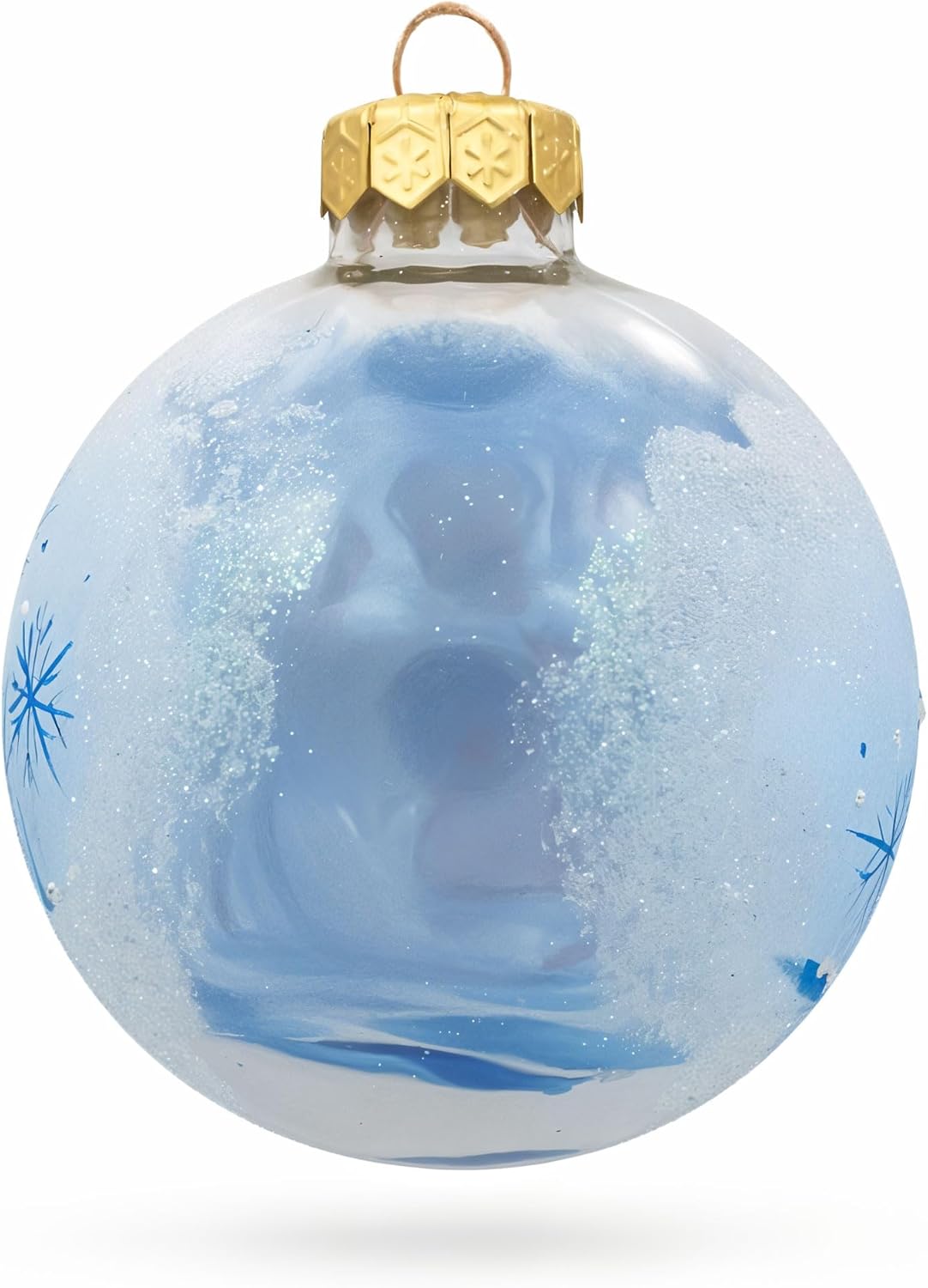 3.25-Inch Girl with Reindeer Glass Ball Christmas Ornament - Festive Holiday Decor