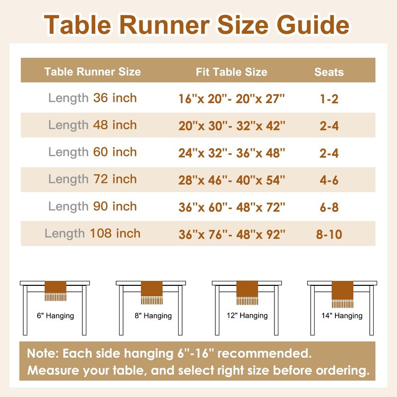 OTOSTAR Boho Table Runner with Tassels 72 Inches Long Farmhouse Rustic Table Runner Macrame Burlap Table Decoration for Home Decor Living Room Bridal Shower, Double Striped (12x72 Inches)