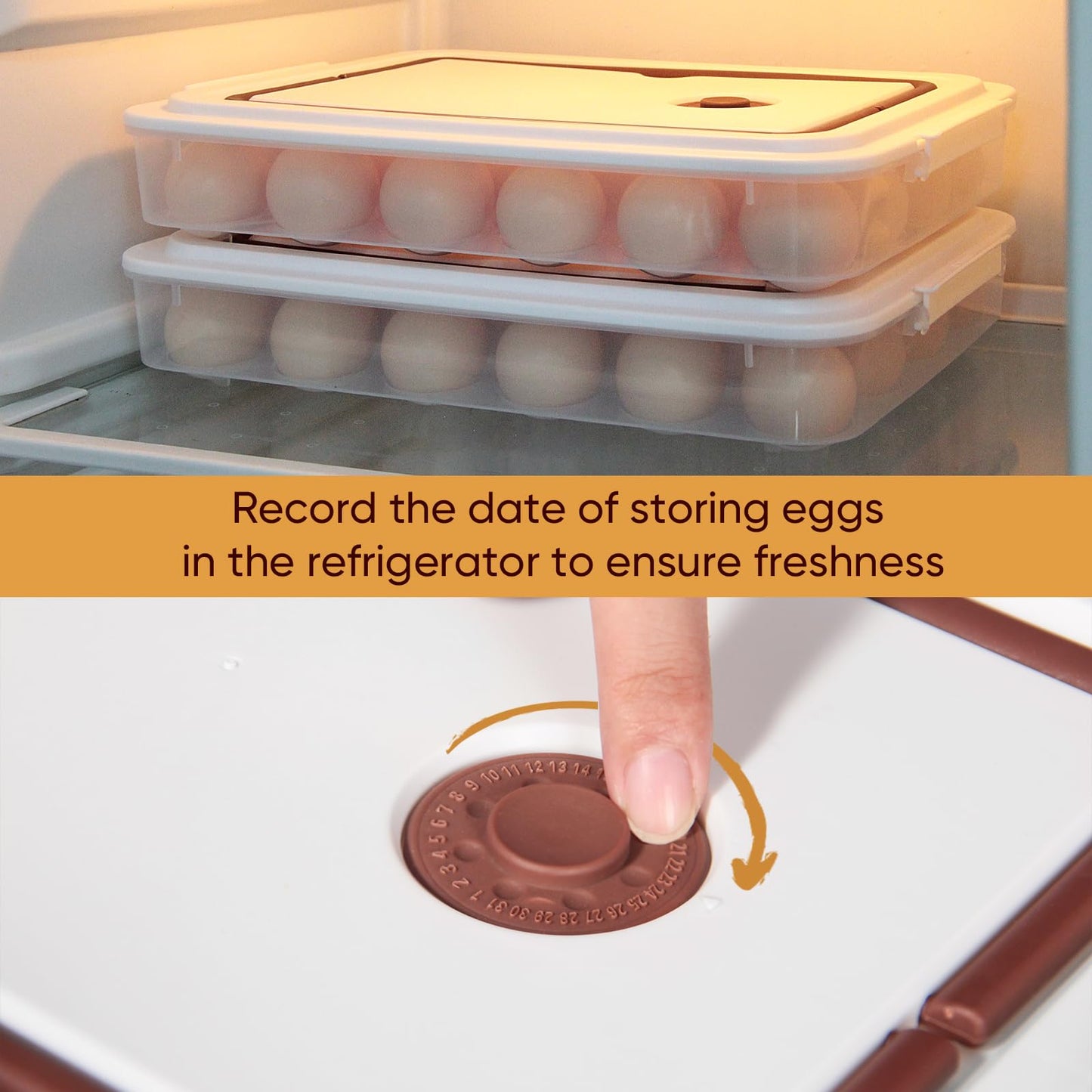 77L Deviled Egg Containers with Lid (Set of 2), Plastic Deviled Egg Tray Carrier with Handle for 48 Eggs, Clear Storage Egg Platter for Deviled Eggs, Easter Party Fridge Stackable Portable Egg Holder