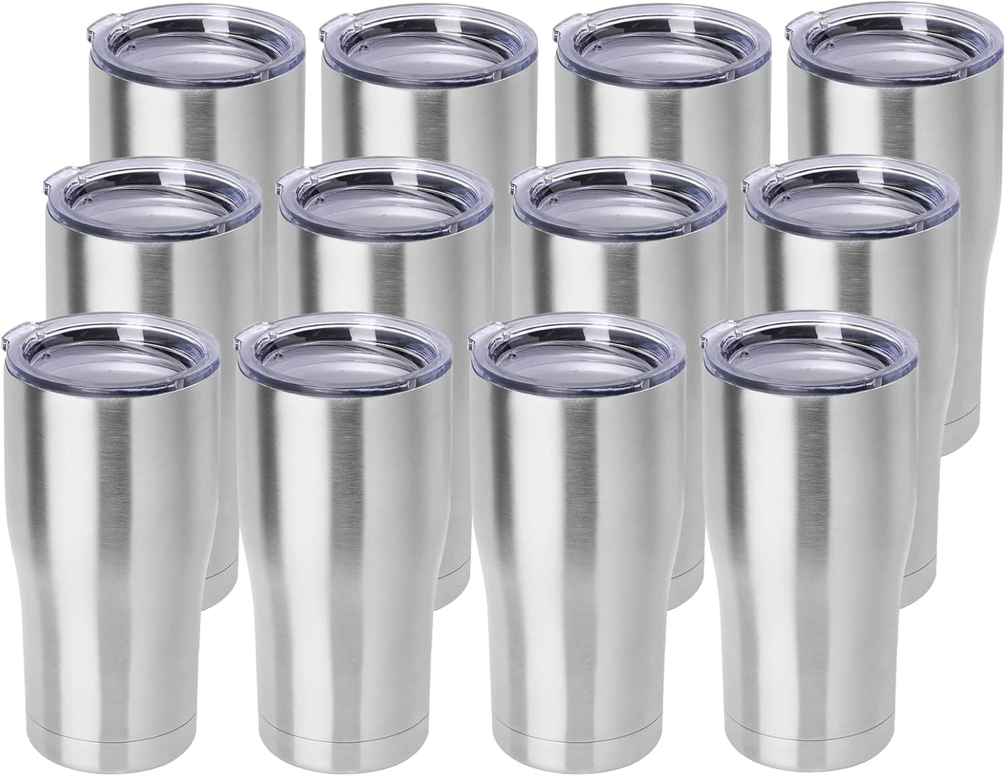 DOMICARE 20oz Tumbler with Lid Stainless Steel Tumblers Bulk, Double Wall Vacuum Insulated Coffee Travel Mug Powder Coated Tumbler, 8 Pack Purple