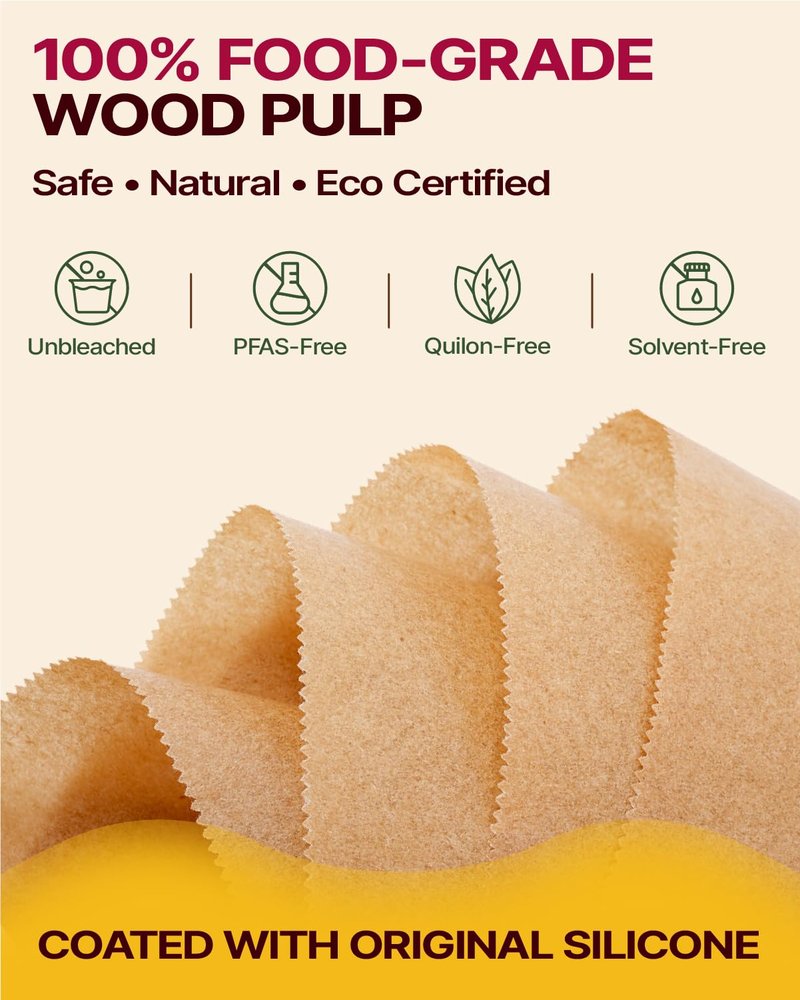 Katbite Air Fryer Liners Disposable - 8.6x5.5'' 130PCS Rectangle Paper Liners, Thick Airfryer Parchment Paper Liners for Dual Air Fryer, DZ201, DZ401, FG551