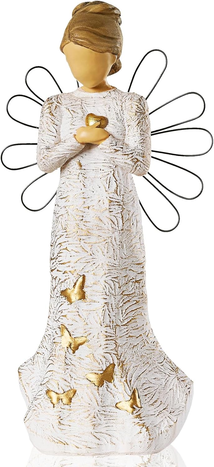 NAN ZAI NAN FANG Sympathy Angel Figurine - Hand-Painted Resin Statue for Loss of Loved Ones | Home Decor Gift