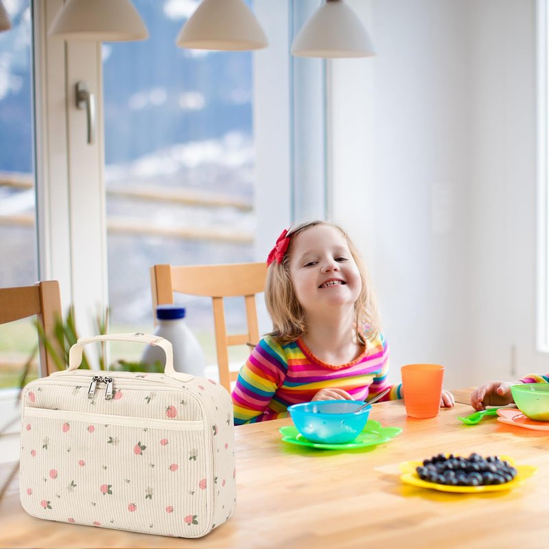 Lunch Box for Kids Girls Insulated Lunch Bags Toddler Lunch Tote Bag Thermo Picnic Cooler Bag for School Children