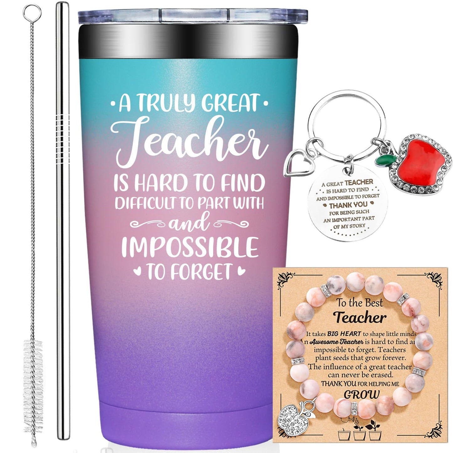 Grifarny Teacher Gifts for Women - Teacher Appreciation Gifts - Teacher Christmas Gifts - Birthday Teachers Day Gifts for Teachers - A Truly Great Teacher Is Hard To Find Tumbler 20oz