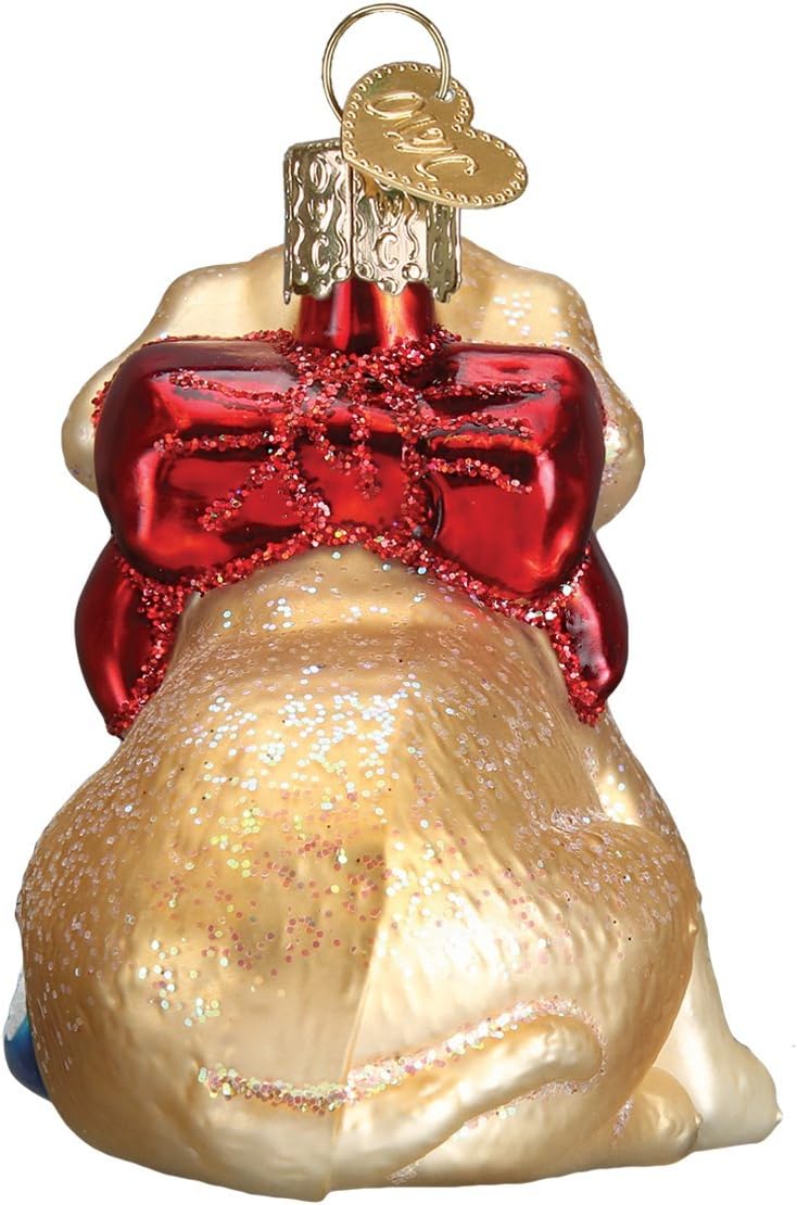 Labrador Pup Glass Blown Christmas Ornaments | Old World Christmas Decor (12458)