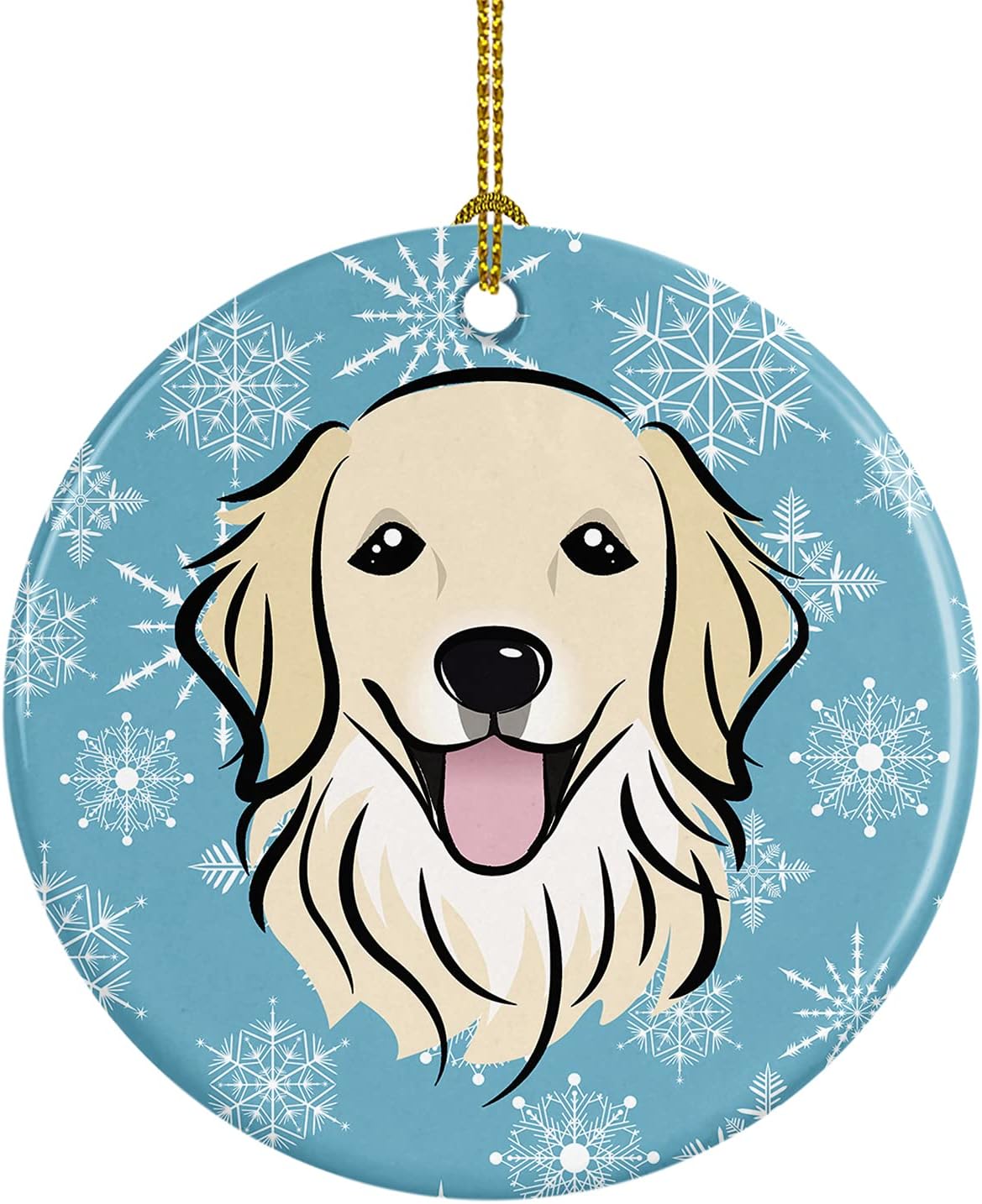 Jack Russell Terrier Snowflake Ceramic Ornament - 3" Christmas Tree Decoration