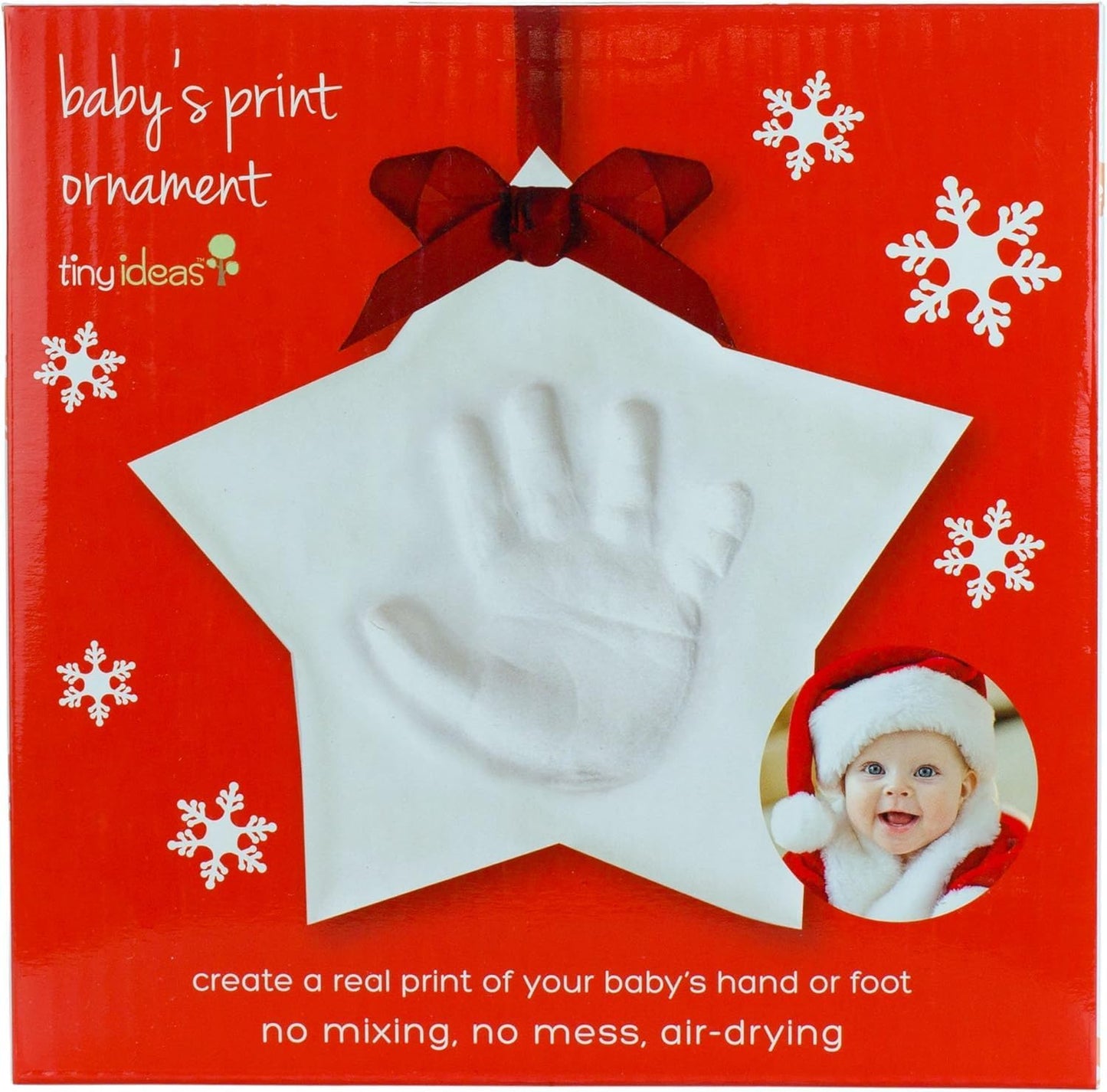 Christmas Baby Handprint Ornament Kit - DIY Keepsake Bauble with Paint for Newborns