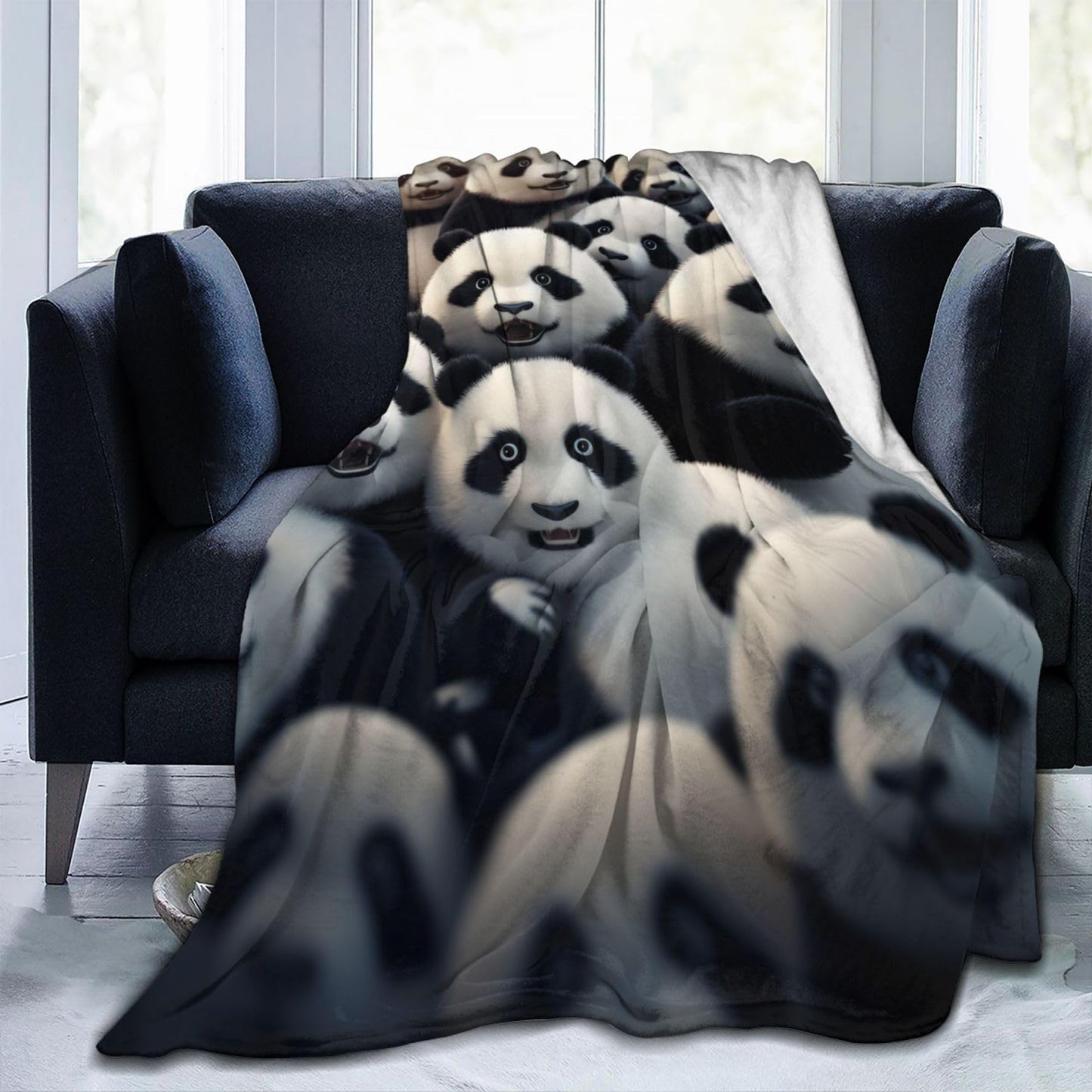 amepay Cute Baby Pandas Blanket Gifts for Panda Lover Adults Kids Girls Flannel Throw Blankets Soft Fuzzy Lightweight for Home Decor Couch Bed Sofa 60x50 Inches