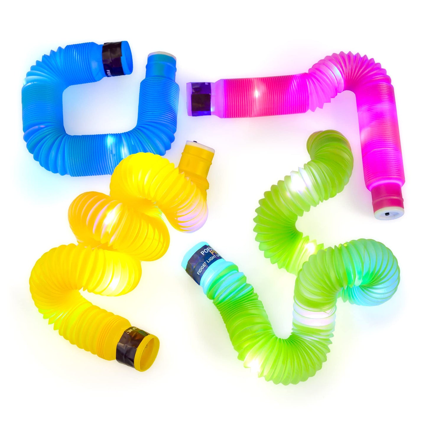 nutty toys Light Up Pop Tubes - Sensory Toys - Glow Sticks for Kids, Fine Motor Skills Toddler Fidget, Top ADHD & Autism Essentials 2026, Unique Gifts Idea, Best Boy & Girl Easter Basket Stuffers