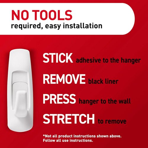 Command Large Utility Hooks - Damage-Free Wall Hook with Adhesive Strips | 5 lb Capacity, 7 Hooks, 12 Strips